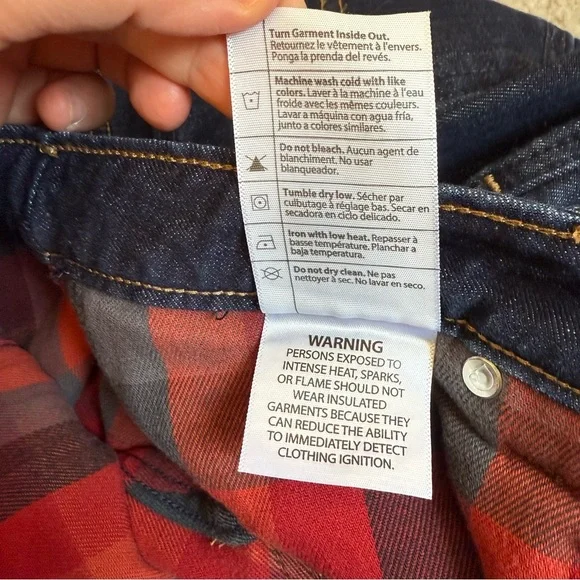 Carhartt Women’s Original Fit Flannel Lined Jeans Size 8 Straight Leg Dark Wash - Picture 5 of 11